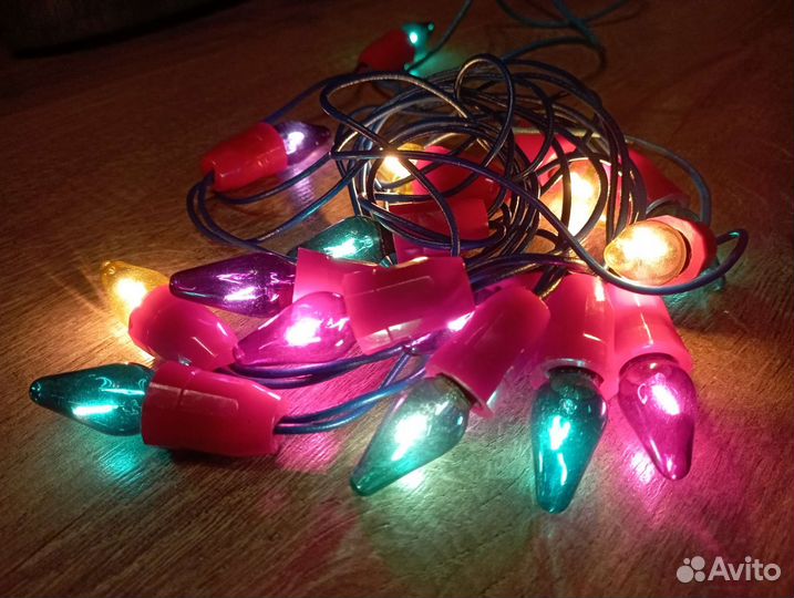 Гирлянда СССР ег Капелька с цветными лампочками