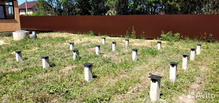 Фундамент на сваях/ Фундамент на жб сваях