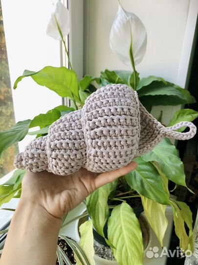 Вязаные корзинки ракушка