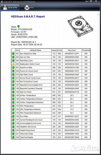 Жёсткие диски 3.5 Seagate 1.5Tb
