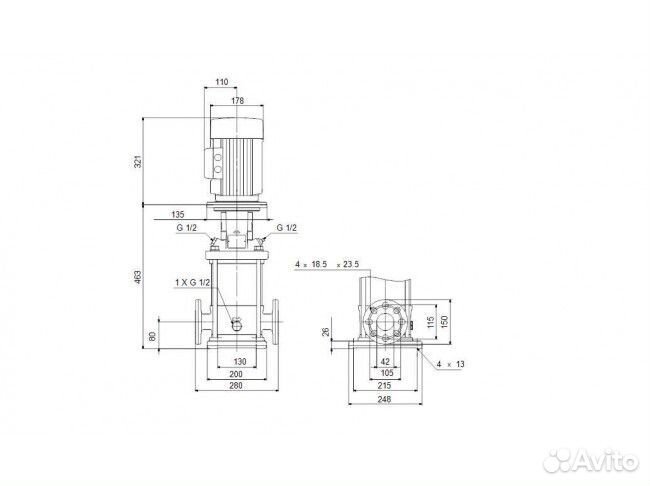 Насос вертикальный центробежный Grundfos CRN 10-5