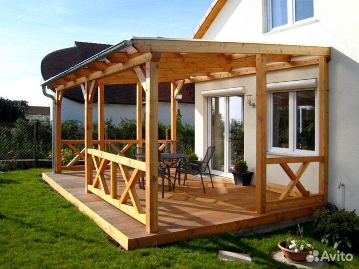 Пристройки к дому. Террасы. Заборы