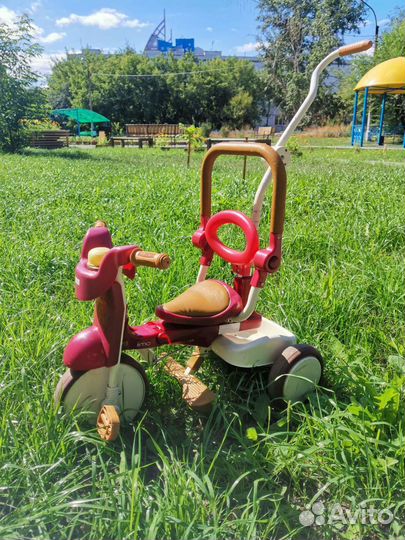 Детский велосипед с ручкой складной