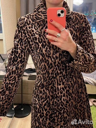 Леопардовый тренч sandro ferrone