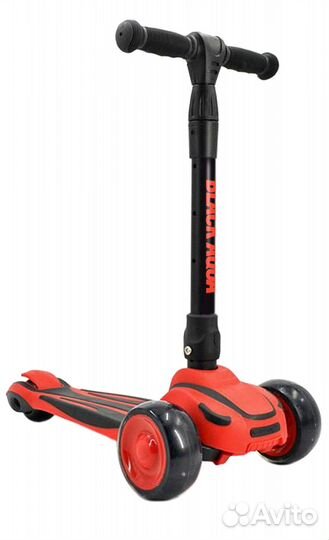 Самокат black aqua S00461 светящиеся колеса