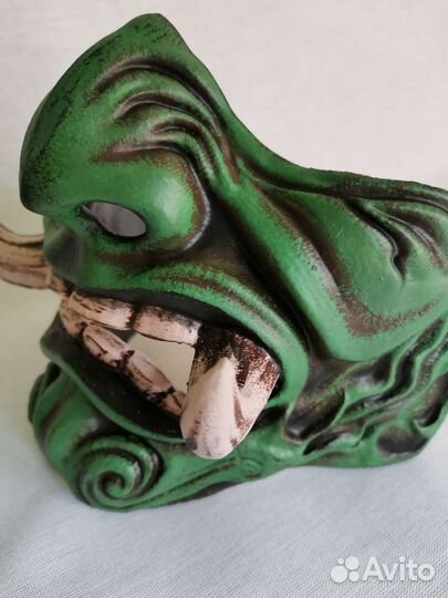 Полумаска японского демона Они/ маска с клыками