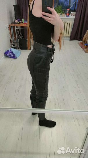 Мотоштаны женские кожаные