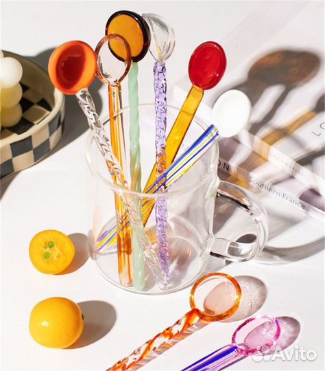 Ложка стеклянная десертная подарок