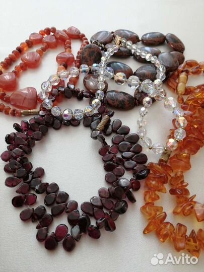 Винтажные бусы из натуральных камней, СССР