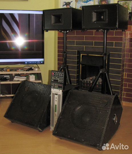 Колонки FA 1100W Рупоры Сабы Усилок Микшер Стойки