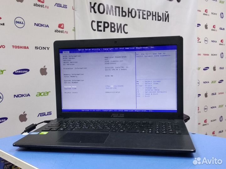 Ноутбук не рабочий Asus X550, X552 корпус, экран