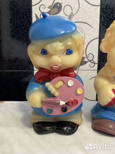 Игрушки СССР резиновая мальчик столяр теннисит худ