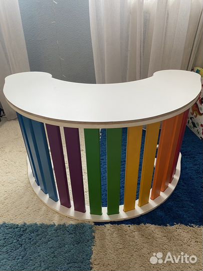 Качалка детская деревянная со столешницей