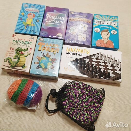Игры: сокс, резиночка, карточные, настольные