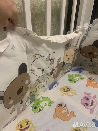 Детская кроватка с матрасом и бортиками 120/ 60