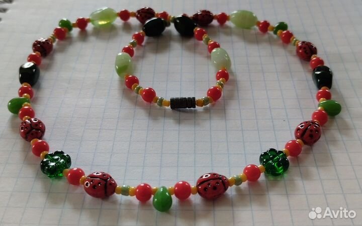 Винтажные бусы чешское стекло