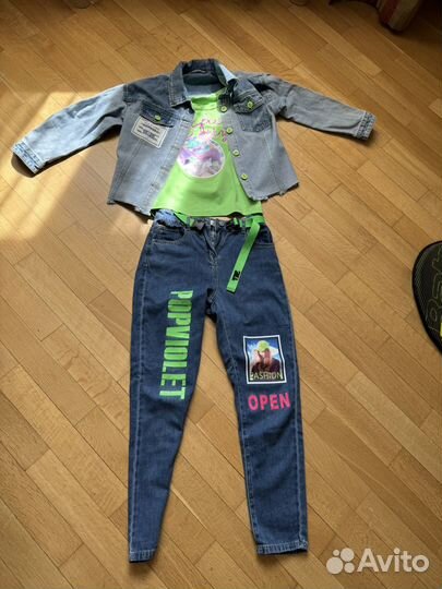 Джинсы джинсовка футболка костюм