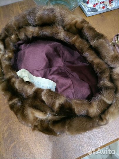 Берет женский норковый из кусочков