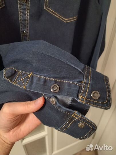 Мужская рубашка джинсовая