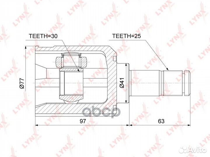 ШРУС внутренний mitsubishi Colt(CJ) 1.6-1.8 97