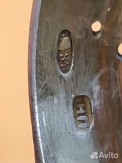 Антикварная Ложка-ситечко. Для компота, Сер