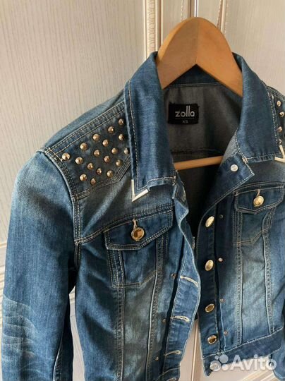 Джинсовая куртка Zolla XXS с заклёпками