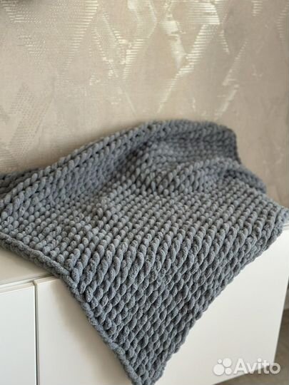 Плед плюшевый детский вязаный ручная работа