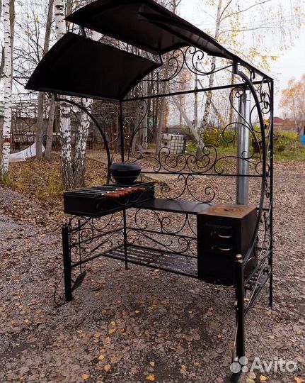 Мангал с печью под казан