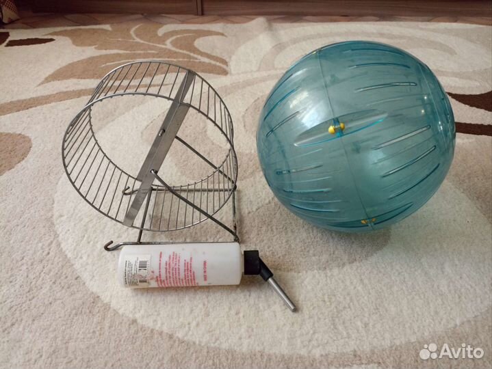 Шар, поилка, колесо для бега