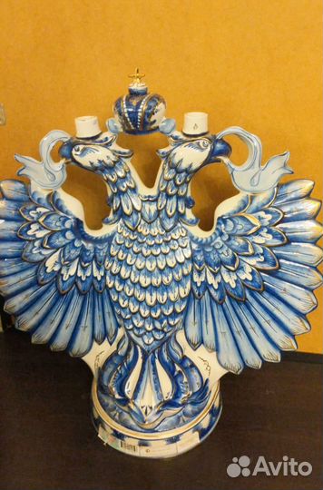 Штоф Двуглавый орёл гжель