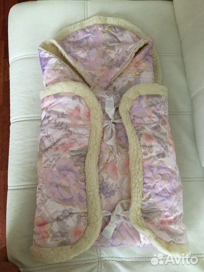 Конверт из овчины с одеялом для новорожденного