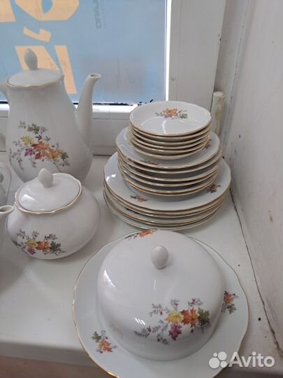 Чайный сервиз гдр кленовый листья