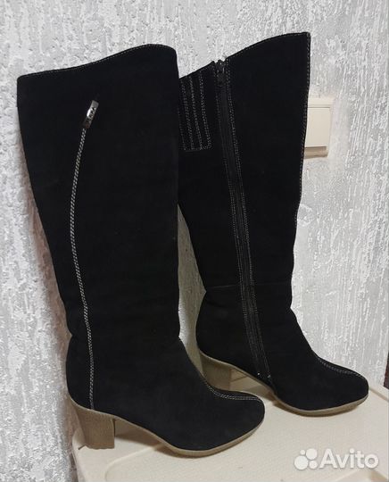 Сапоги зимние женские 37 замша натуральная