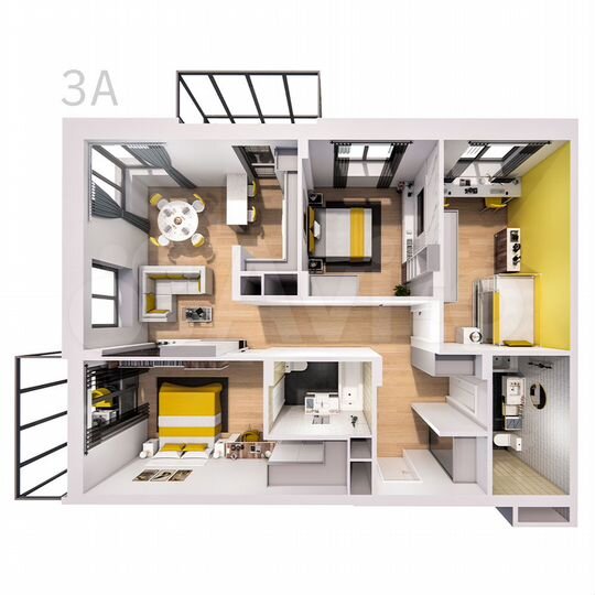 3-к. квартира, 100,6 м², 9/25 эт.