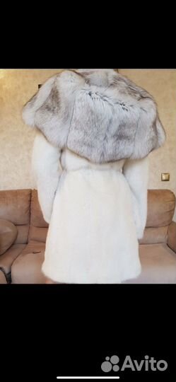 Роскошная норковая белая шуба