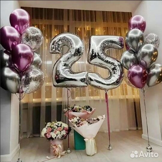 Воздушные шары, звезды и сердца