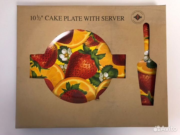 Фарфоровый набор для торта с лопаткой