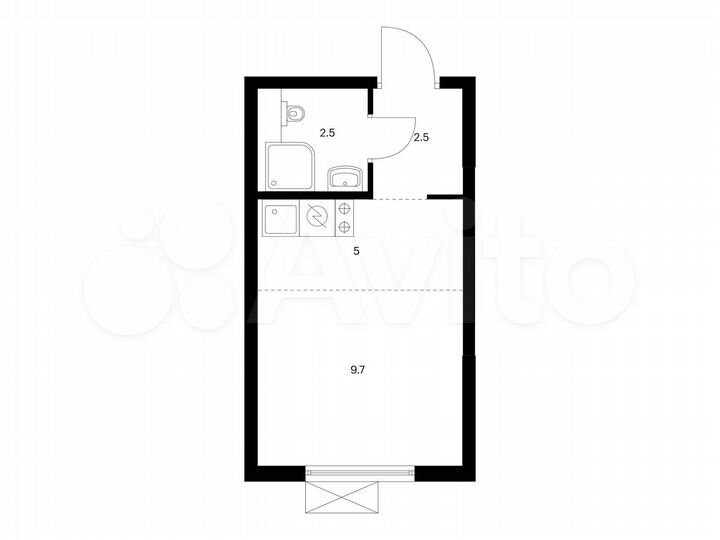 Квартира-студия, 19,7 м², 14/25 эт.