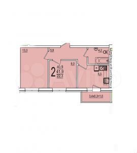 2-к. квартира, 40,5 м², 1/5 эт.