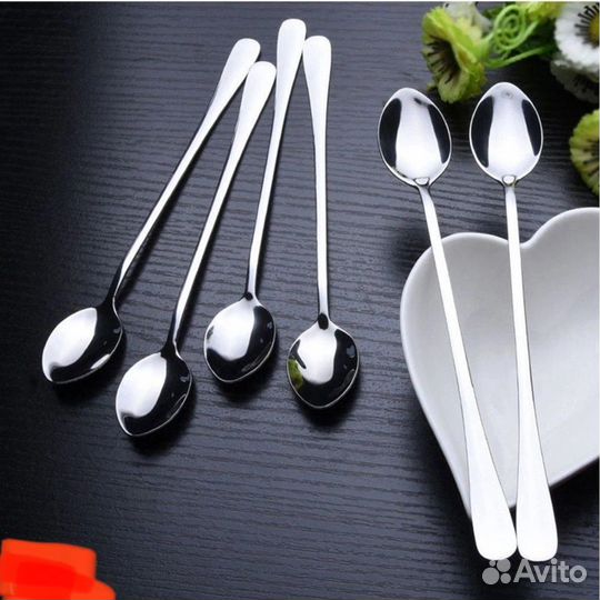 Ложки чайные длинные десертные барные 6шт
