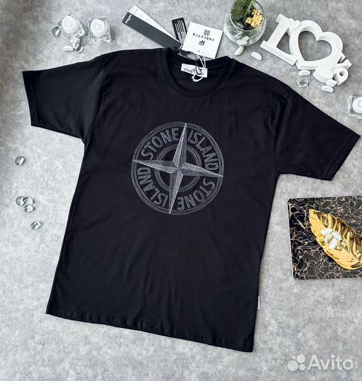 Stone Island футболка с вышывкой S M L XL XXL