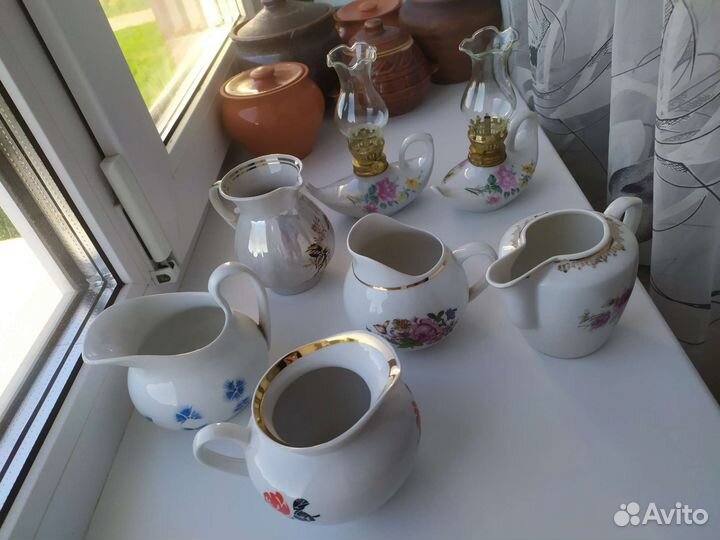 Куча посуды, соусники, чайники, кружки, антиквар