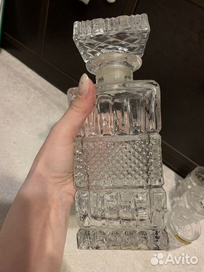 Набор для виски со штофом, Богемия, Чехословакия