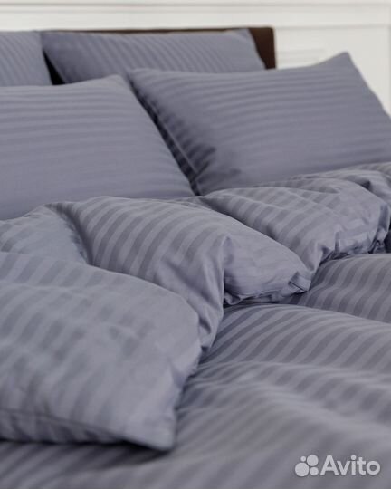 Постельное белье Софи Лаванда новое страйп-сатин