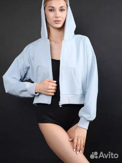 Голубая укороченная зипка у2к