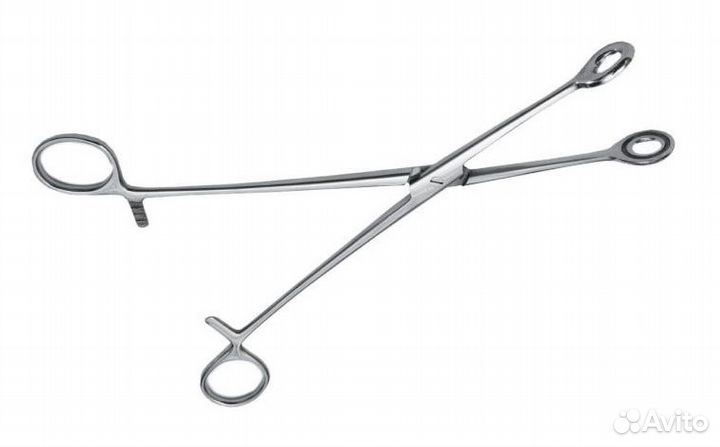 Щипцы геморроидальные, металл, окончатые, прямые