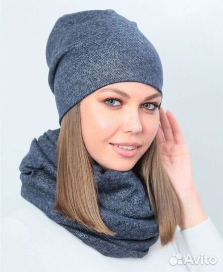 Комплект шапка и снуд женский
