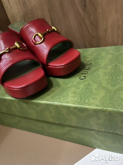 Сабо/шлёпки Gucci. Натуральная кожа. Premium