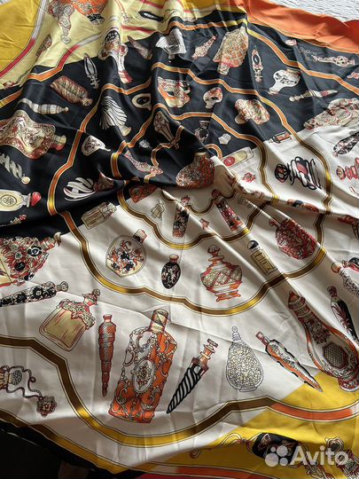 Шелковый палантин, полаток в стиле Hermes