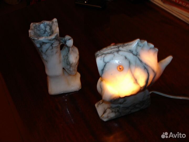 Ночник и вазочка из натурального камня